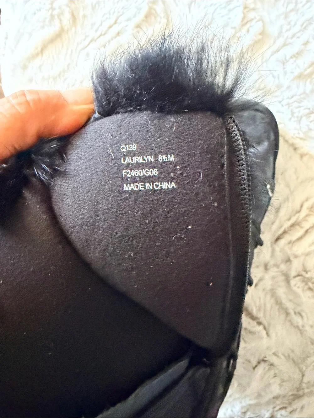 Coach Black Quilted Logo Faux-Fur Winter Boot